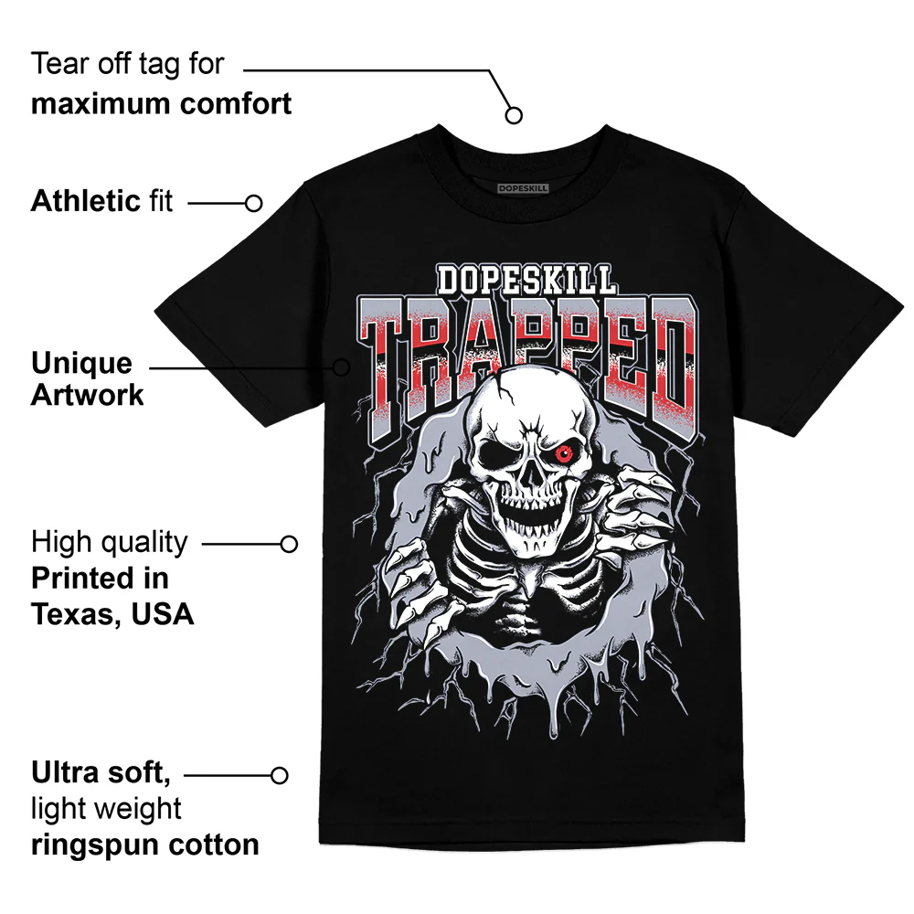 Bred Reimagined 4s DopeSkill T-Shirt Trapped Halloween Graphic - Image 3