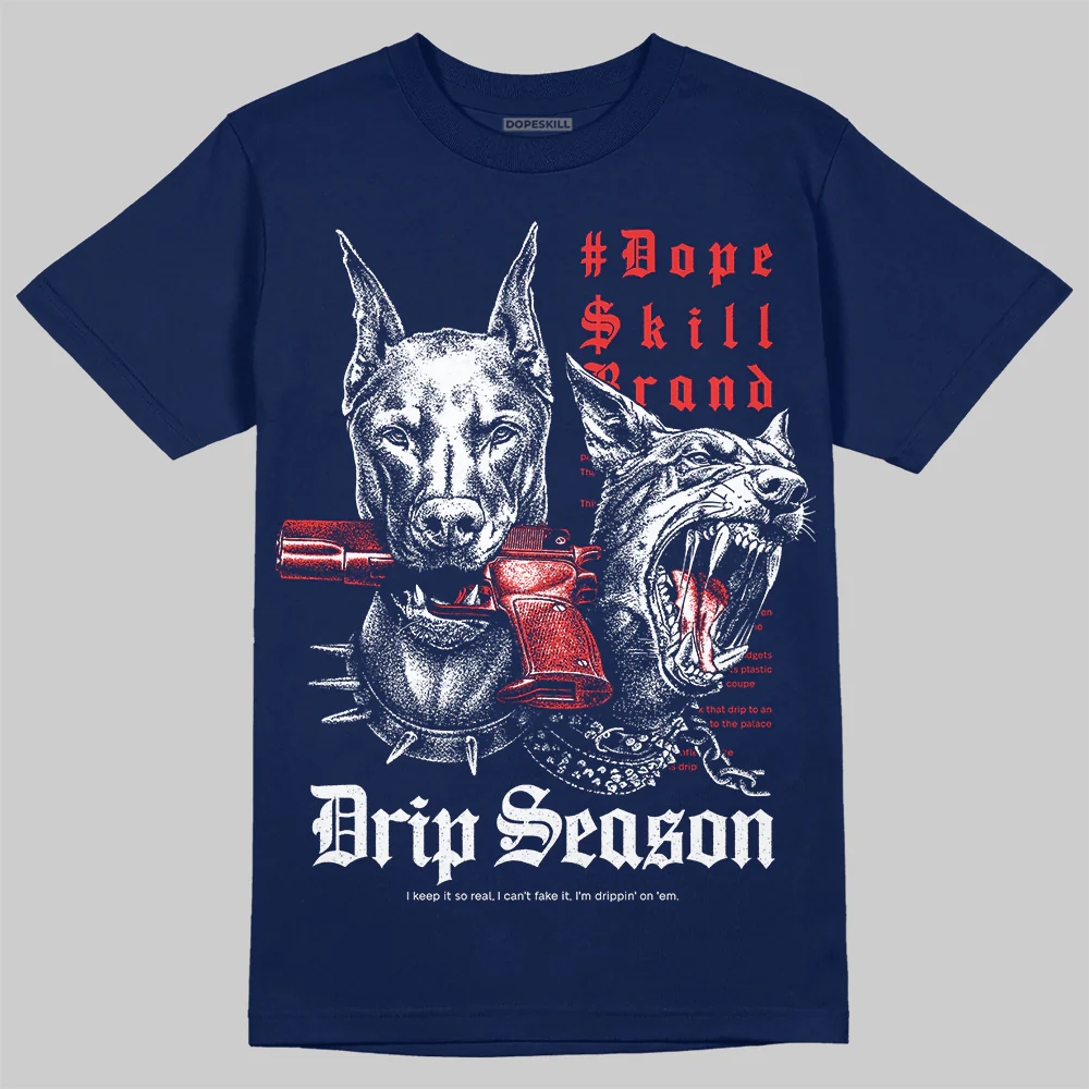 University Blue 'New Drip Season' DopeSkill Graphic T-Shirt - Image 4